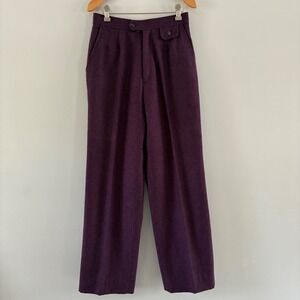Millay Pants 11 Purple Vtg Wool Blnd Old Money Whimsigoth Academia Retro Office